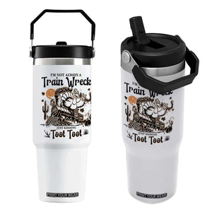 I Am Not Always A Train Wreck Just Kidding Toot Toot Flip Straw Tumbler Funny Thanksgiving Turkey TS11 One Size: 30 oz White Print Your Wear