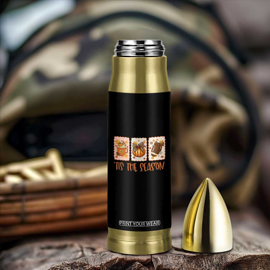 Tis The Season Fall Thanksgiving Bullet Tumbler American Football Pumpkin Postage Stamps TS11 Print Your Wear