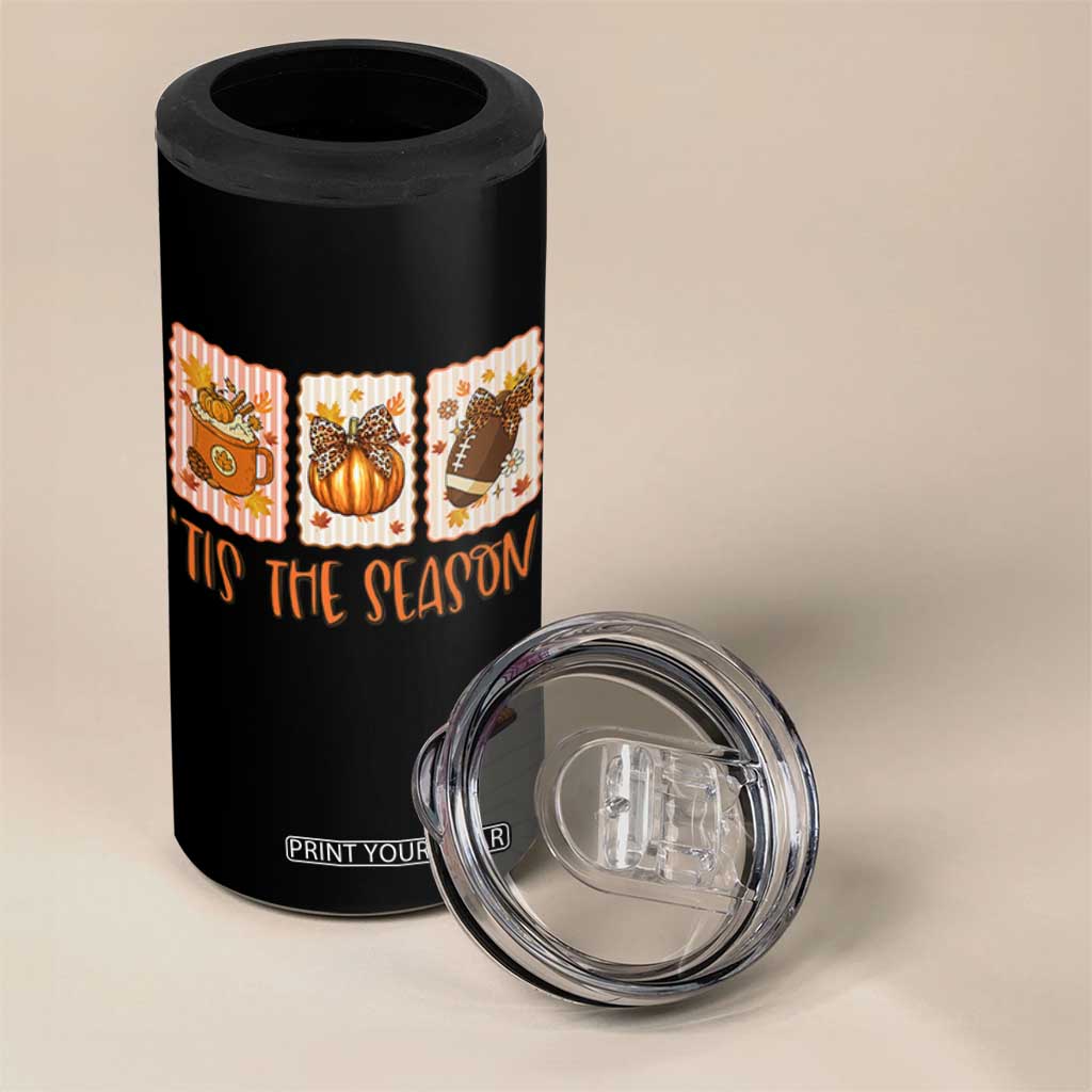 Tis The Season Fall Thanksgiving 4 in 1 Can Cooler Tumbler American Football Pumpkin Postage Stamps TS11 Print Your Wear