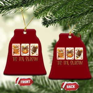 Tis The Season Fall Thanksgiving Ceramic Ornament American Football Pumpkin Postage Stamps TS11 Print Your Wear