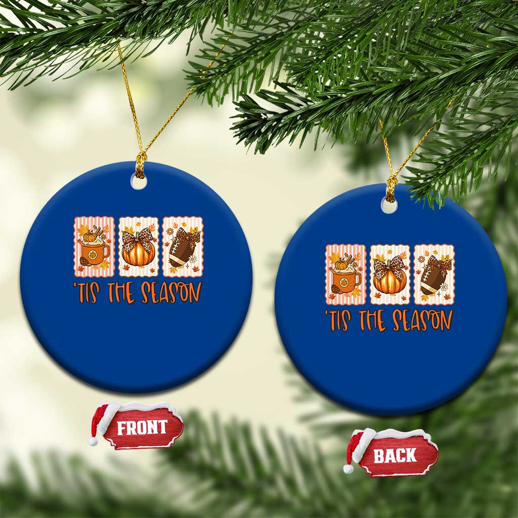 Tis The Season Fall Thanksgiving Ceramic Ornament American Football Pumpkin Postage Stamps TS11 1pc Blue Print Your Wear