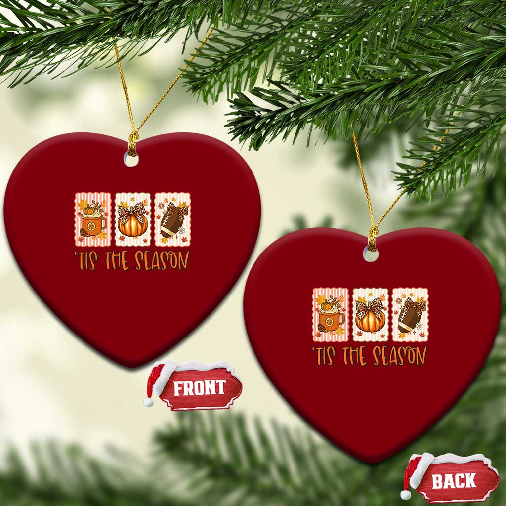 Tis The Season Fall Thanksgiving Ceramic Ornament American Football Pumpkin Postage Stamps TS11 Print Your Wear