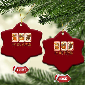 Tis The Season Fall Thanksgiving Ceramic Ornament American Football Pumpkin Postage Stamps TS11 Print Your Wear