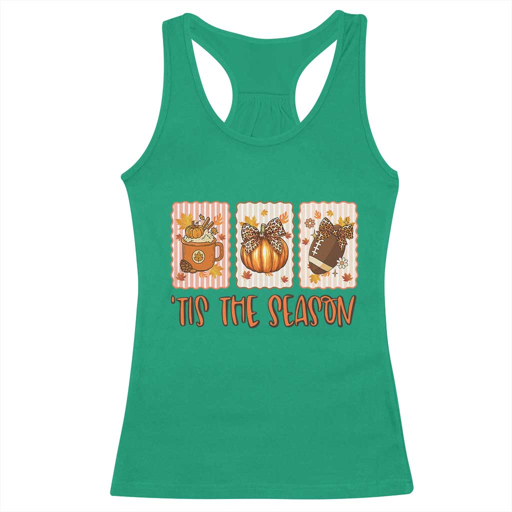 Tis The Season Fall Thanksgiving Racerback Tank Top American Football Pumpkin Postage Stamps TS11 Irish Green Print Your Wear