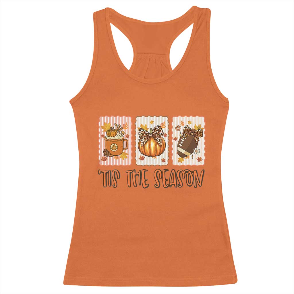 Tis The Season Fall Thanksgiving Racerback Tank Top American Football Pumpkin Postage Stamps TS11 Orange Print Your Wear