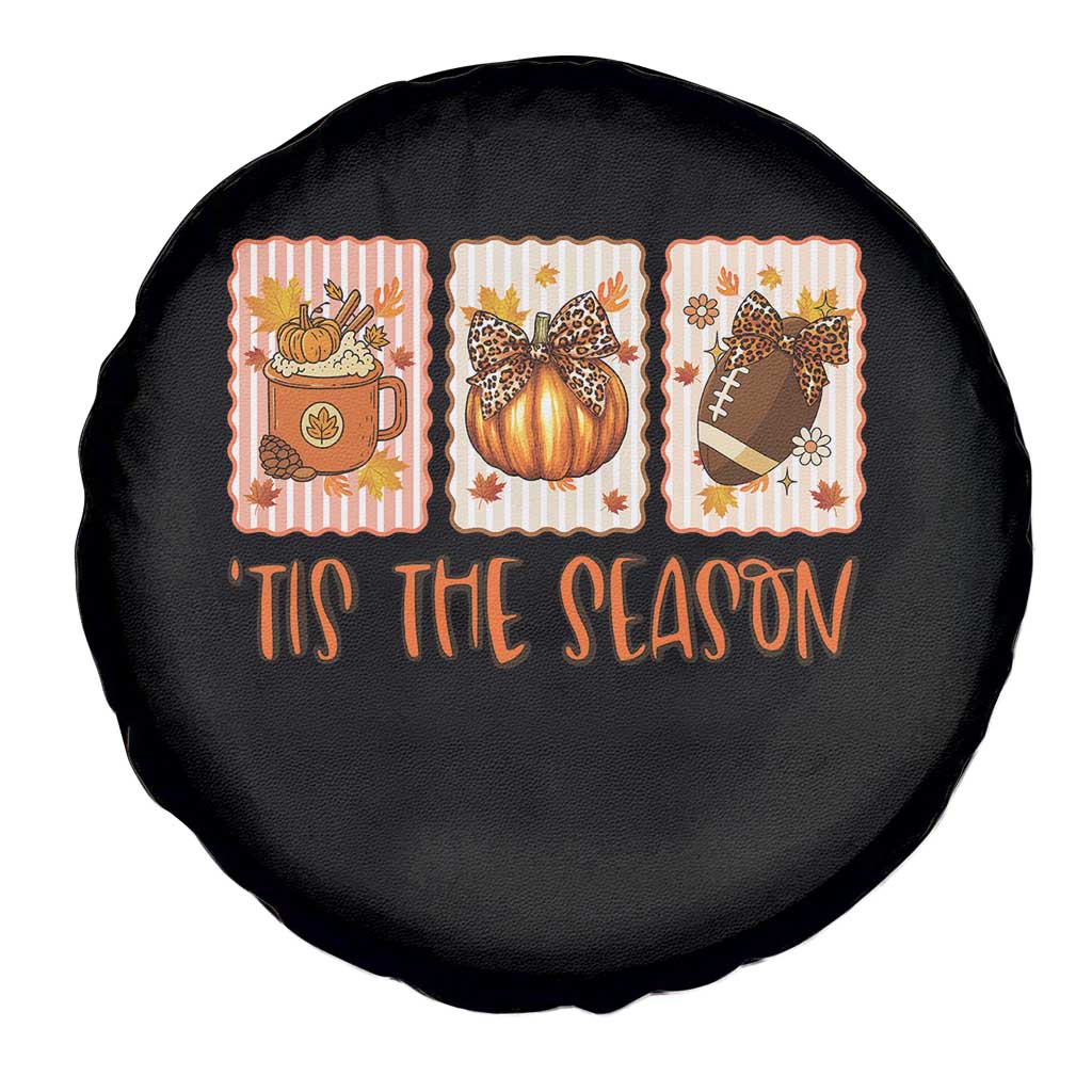 Tis The Season Fall Thanksgiving Spare Tire Cover American Football Pumpkin Postage Stamps TS11 Print Your Wear