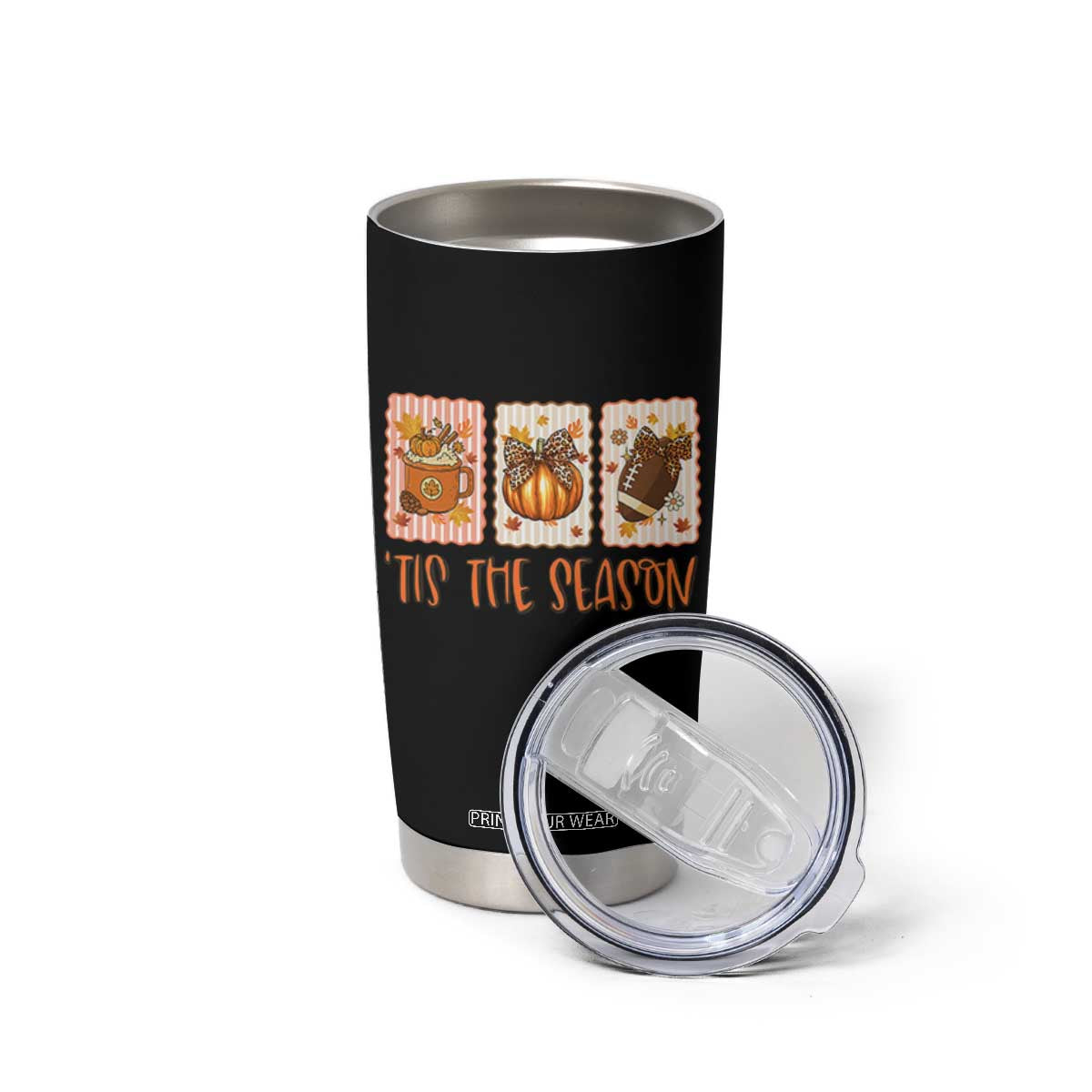 Tis The Season Fall Thanksgiving Tumbler Cup American Football Pumpkin Postage Stamps TS11 Print Your Wear