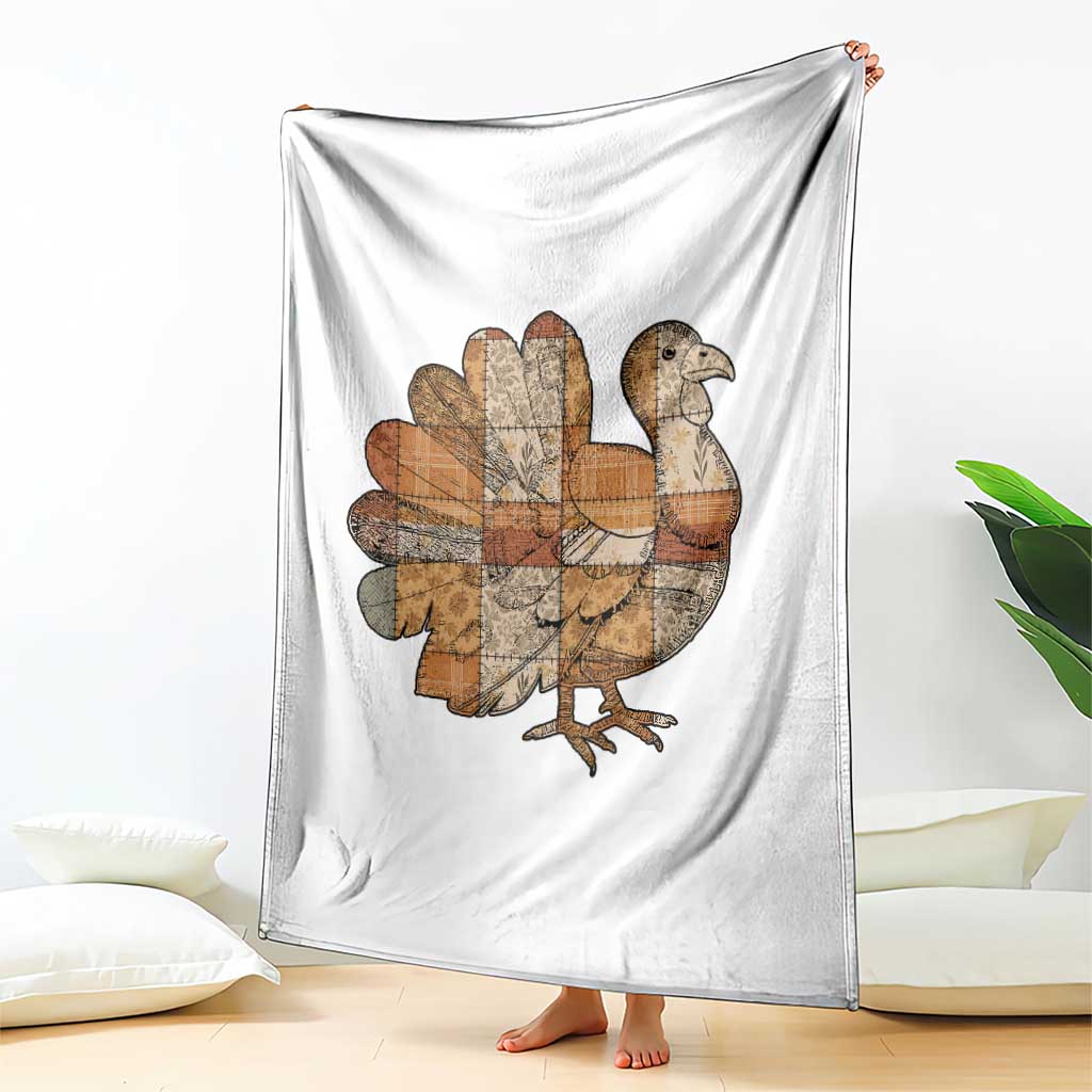 Thanksgiving Vintage Patchwork Gobble Turkey Throw Blanket TS11 Print Your Wear