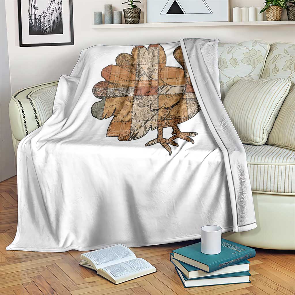 Thanksgiving Vintage Patchwork Gobble Turkey Throw Blanket TS11 Print Your Wear