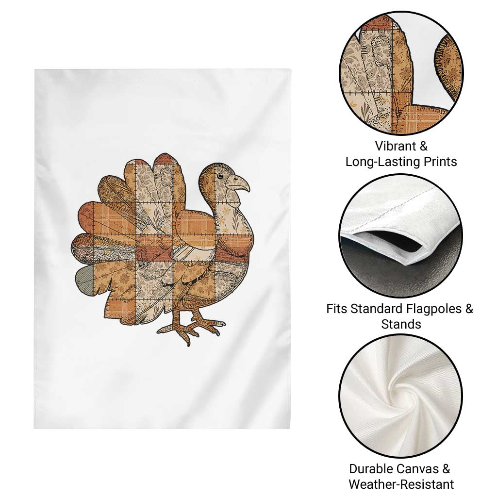 Thanksgiving Vintage Patchwork Gobble Turkey Garden Flag TS11 Print Your Wear