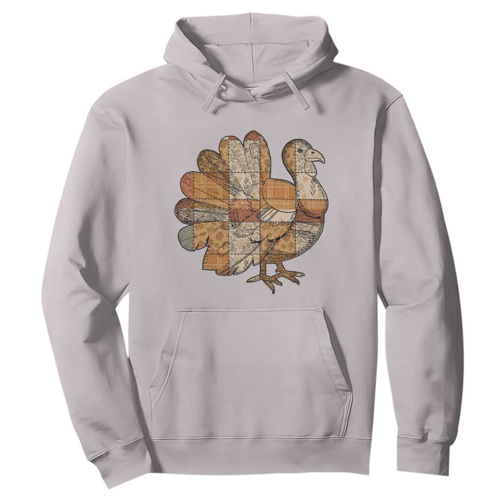 Thanksgiving Vintage Patchwork Gobble Turkey Hoodie TS11 Ice Gray Print Your Wear