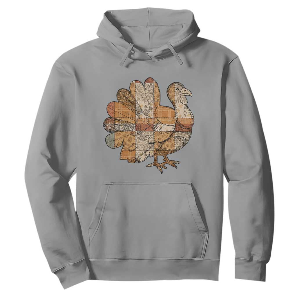 Thanksgiving Vintage Patchwork Gobble Turkey Hoodie TS11 Sport Gray Print Your Wear