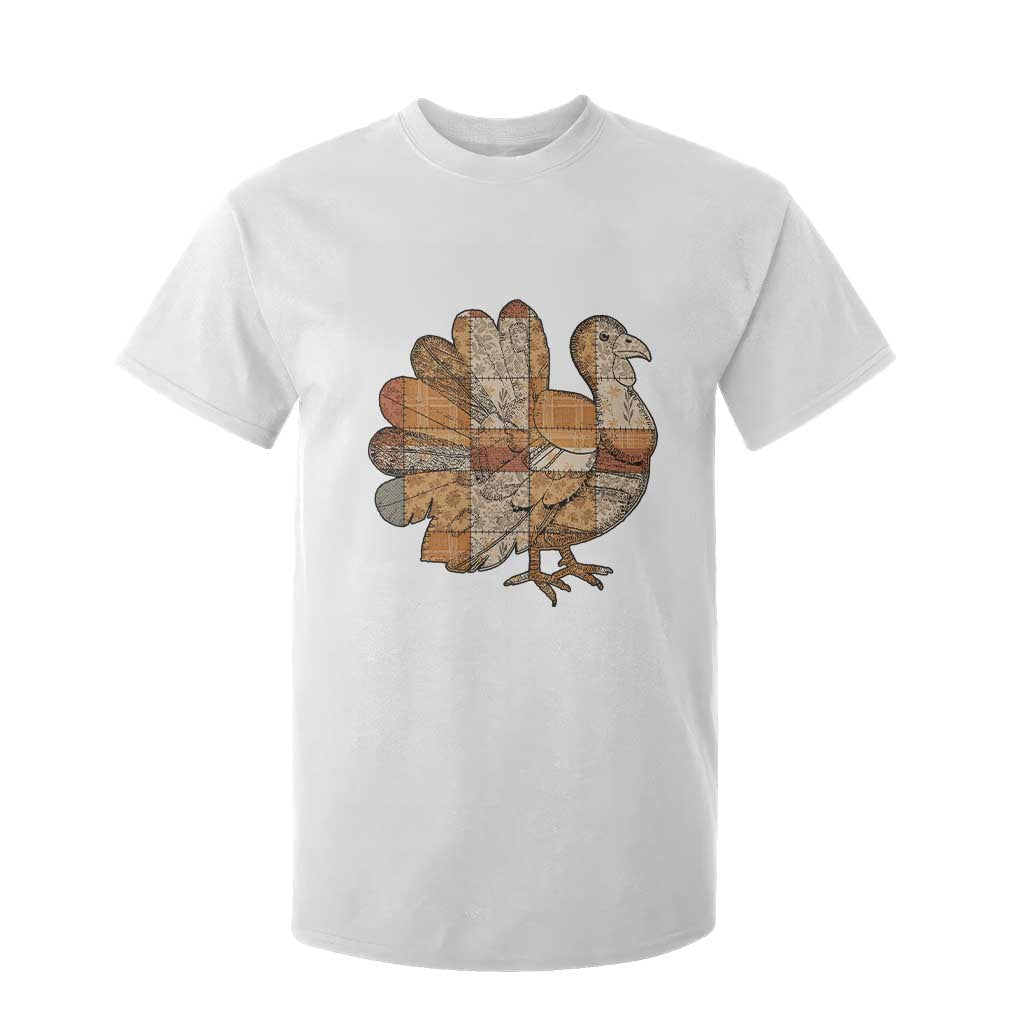Thanksgiving Vintage Patchwork Gobble Turkey T Shirt For Kid TS11 White Print Your Wear