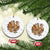 Thanksgiving Vintage Patchwork Gobble Turkey Ceramic Ornament TS11 1pc White Marble Print Your Wear