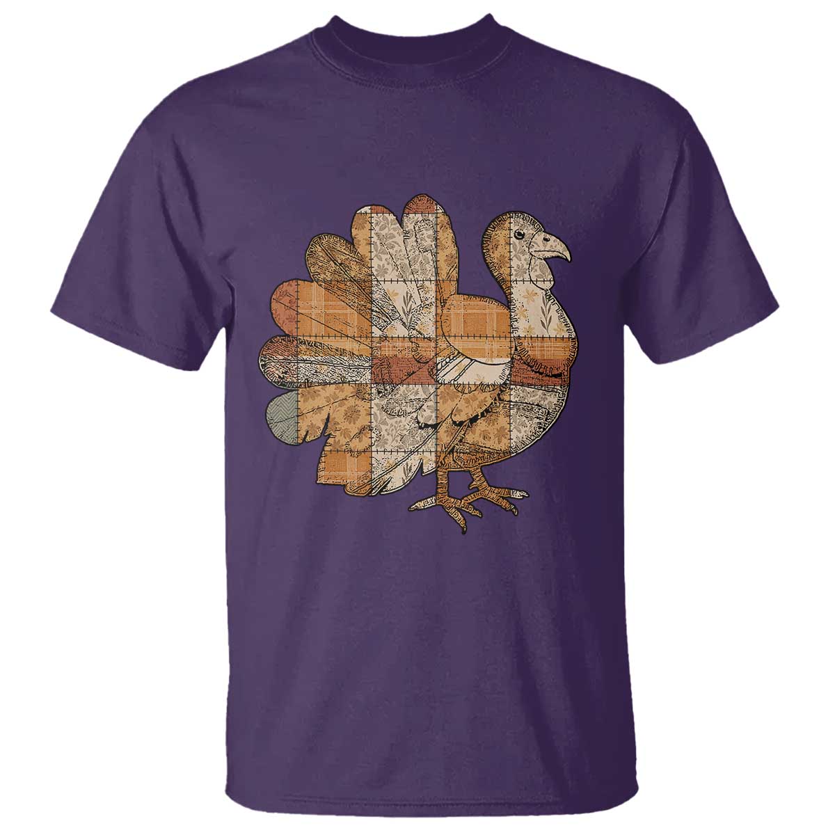 Thanksgiving Vintage Patchwork Gobble Turkey T Shirt TS11 Purple Print Your Wear