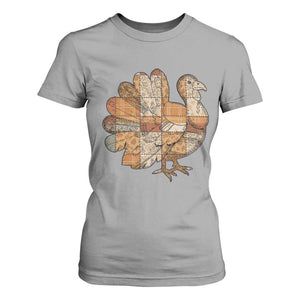 Thanksgiving Vintage Patchwork Gobble Turkey T Shirt For Women - Print Your Wear