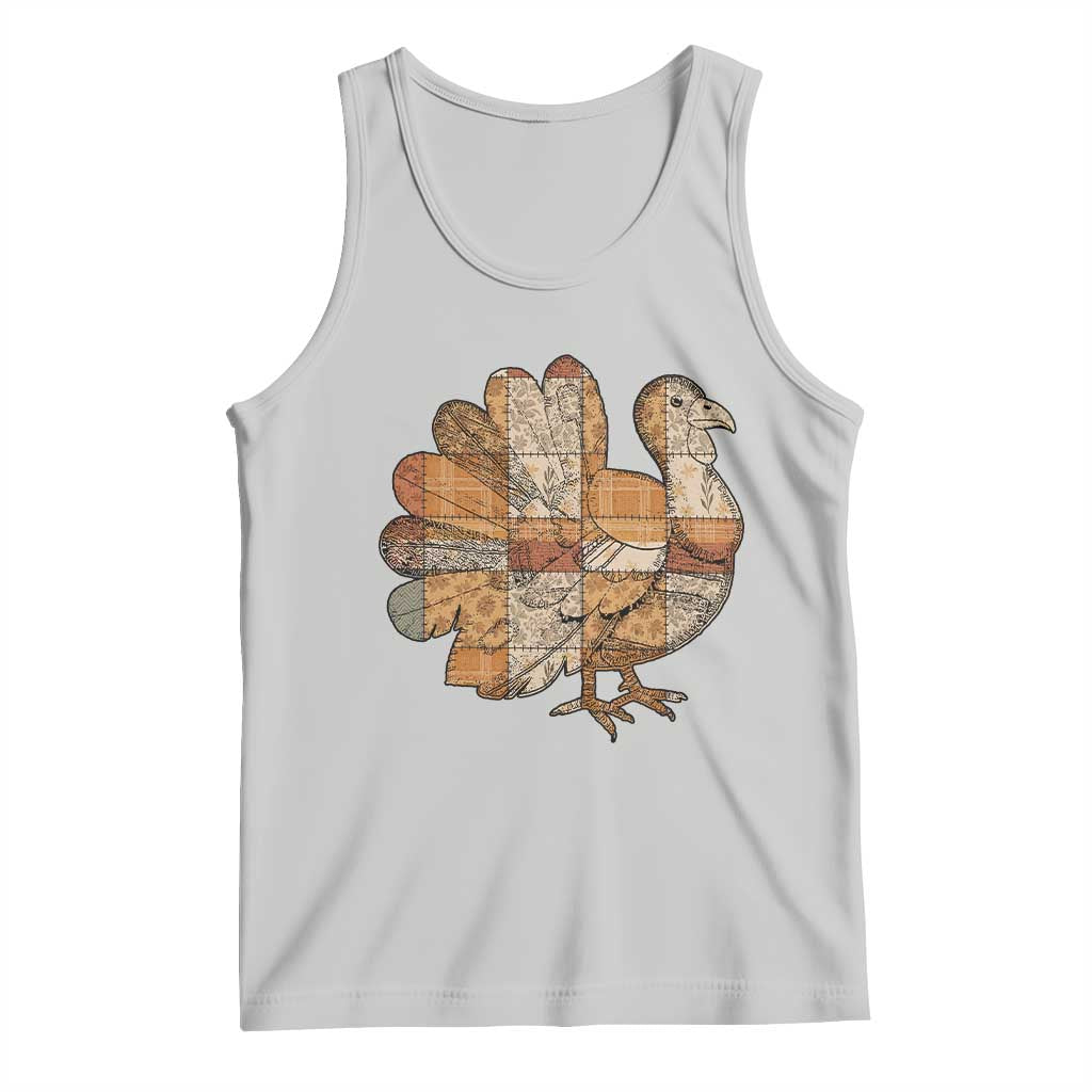 Thanksgiving Vintage Patchwork Gobble Turkey Tank Top TS11 Ash Print Your Wear