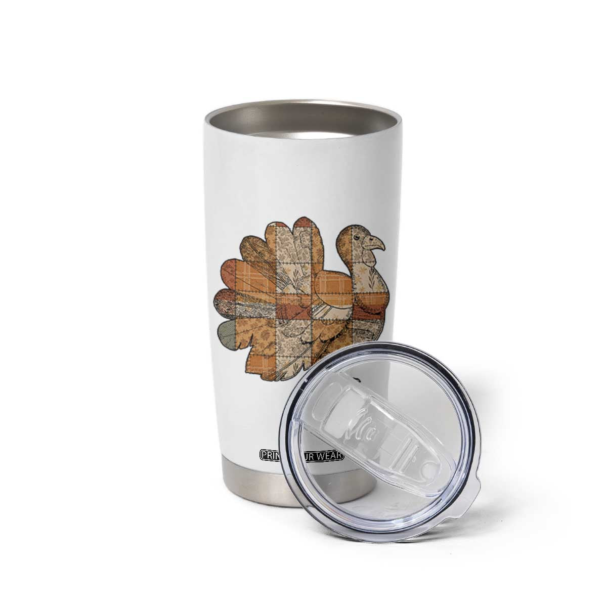 Thanksgiving Vintage Patchwork Gobble Turkey Tumbler Cup TS11 Print Your Wear