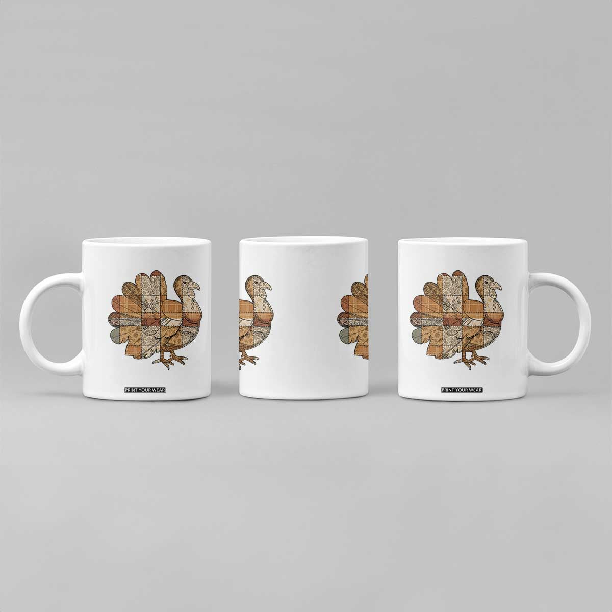 Thanksgiving Vintage Patchwork Gobble Turkey Coffee Mug TS11 Print Your Wear