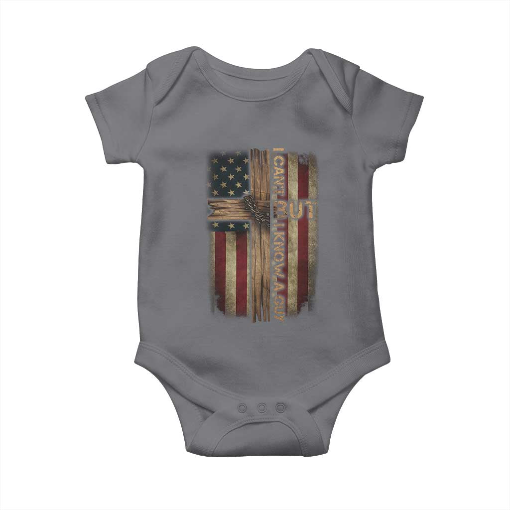 I Cant But I Know A Guy Baby Onesie Funny Christian Jesus Cross TS11 Charcoal Print Your Wear