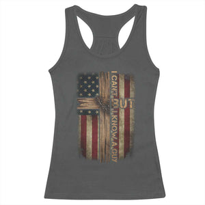 I Cant But I Know A Guy Racerback Tank Top Funny Christian Jesus Cross TS11 Dark Heather Print Your Wear