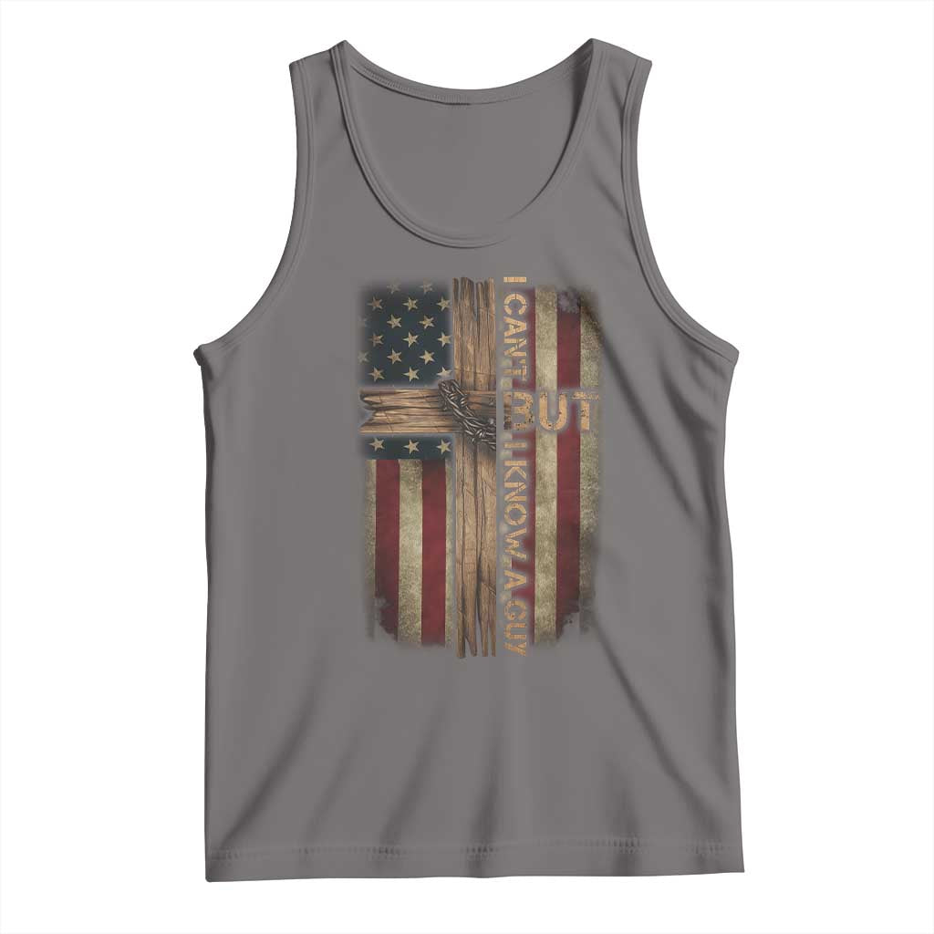 I Cant But I Know A Guy Tank Top Funny Christian Jesus Cross TS11 Deep Heather Print Your Wear