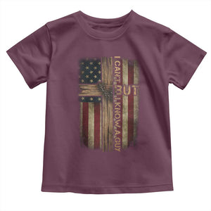 I Cant But I Know A Guy Toddler T Shirt Funny Christian Jesus Cross TS11 Maroon Print Your Wear