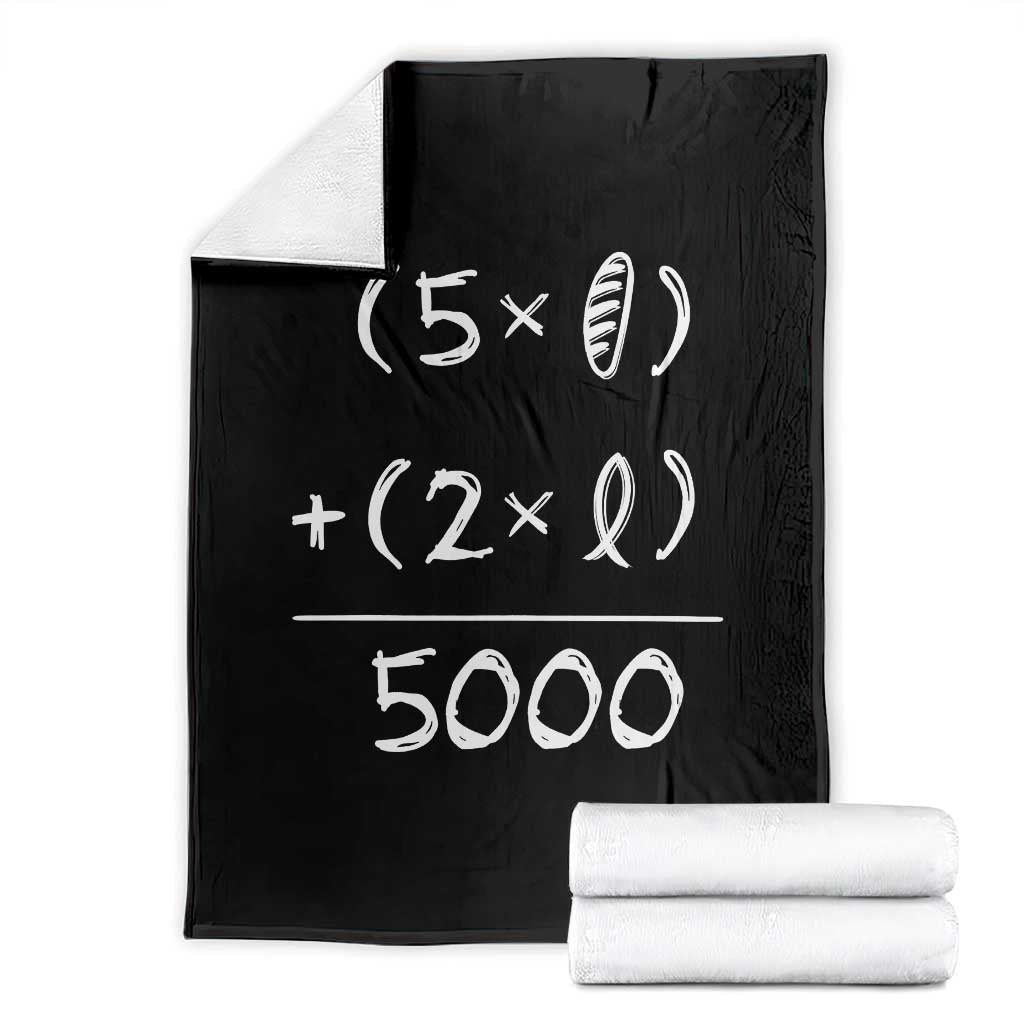 2 Fishes 5 Loaves Jesus Feeds The 5000 Christian Bible Verses Throw Blanket TS11 Black Print Your Wear