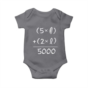 2 Fishes 5 Loaves Jesus Feeds The 5000 Christian Bible Verses Baby Onesie TS11 Charcoal Print Your Wear