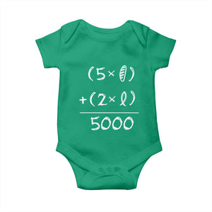 2 Fishes 5 Loaves Jesus Feeds The 5000 Christian Bible Verses Baby Onesie TS11 Irish Green Print Your Wear