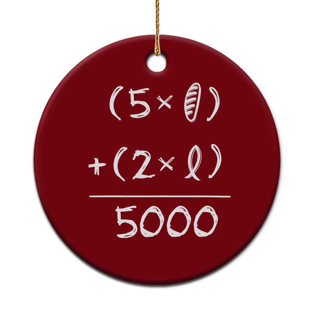 2 Fishes 5 Loaves Jesus Feeds The 5000 Christian Bible Verses Ceramic Ornament TS11 1pc Red Print Your Wear