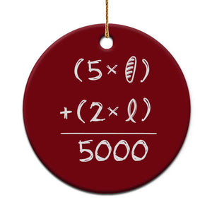 2 Fishes 5 Loaves Jesus Feeds The 5000 Christian Bible Verses Ceramic Ornament TS11 1pc Red Print Your Wear