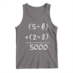 2 Fishes 5 Loaves Jesus Feeds The 5000 Christian Bible Verses Tank Top TS11 Deep Heather Print Your Wear