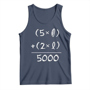 2 Fishes 5 Loaves Jesus Feeds The 5000 Christian Bible Verses Tank Top TS11 Navy Print Your Wear