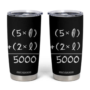 2 Fishes 5 Loaves Jesus Feeds The 5000 Christian Bible Verses Tumbler Cup TS11 Black Print Your Wear