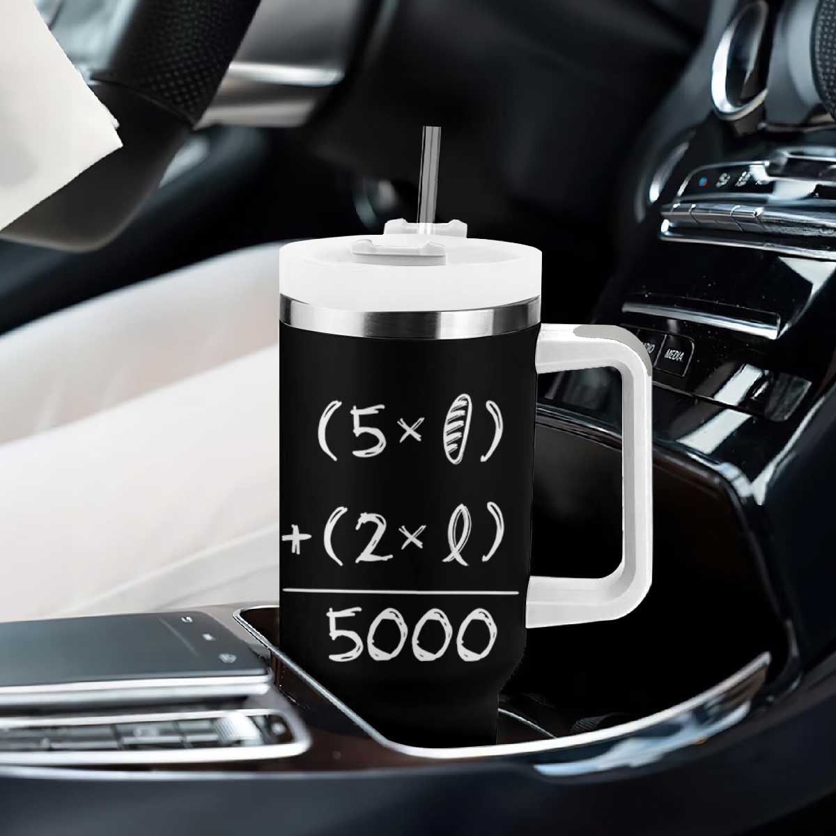 2 Fishes 5 Loaves Jesus Feeds The 5000 Christian Bible Verses Tumbler With Handle TS11 Print Your Wear