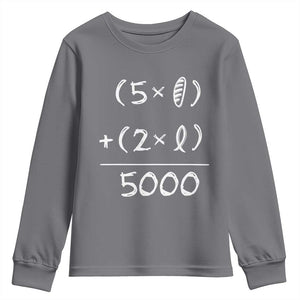 2 Fishes 5 Loaves Jesus Feeds The 5000 Christian Bible Verses Youth Sweatshirt TS11 Charcoal Print Your Wear