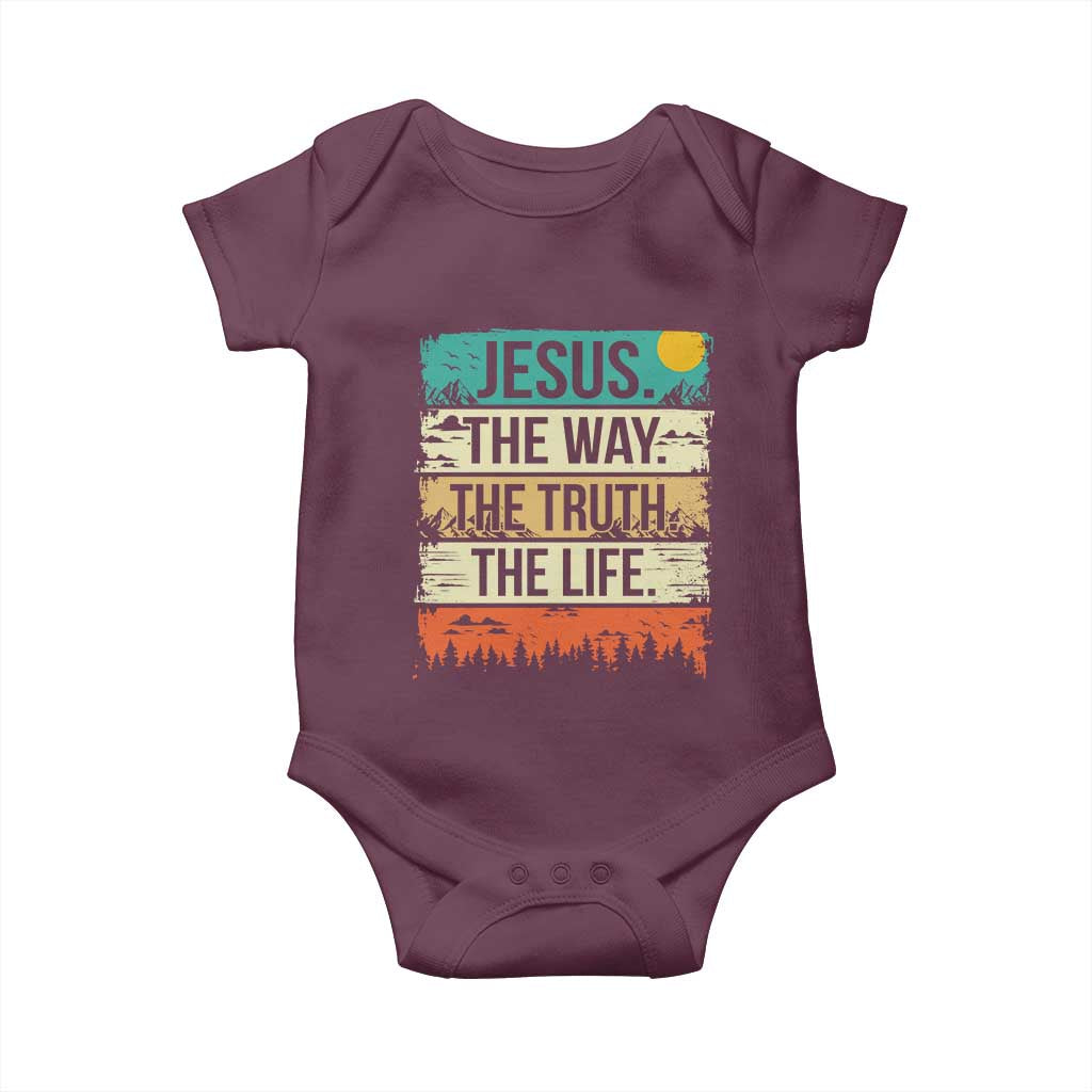 Jesus The Way The Truth The Life Baby Onesie Blessed Christians TS11 Maroon Print Your Wear