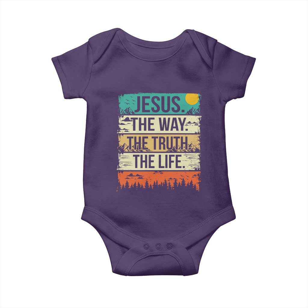 Jesus The Way The Truth The Life Baby Onesie Blessed Christians TS11 Purple Print Your Wear