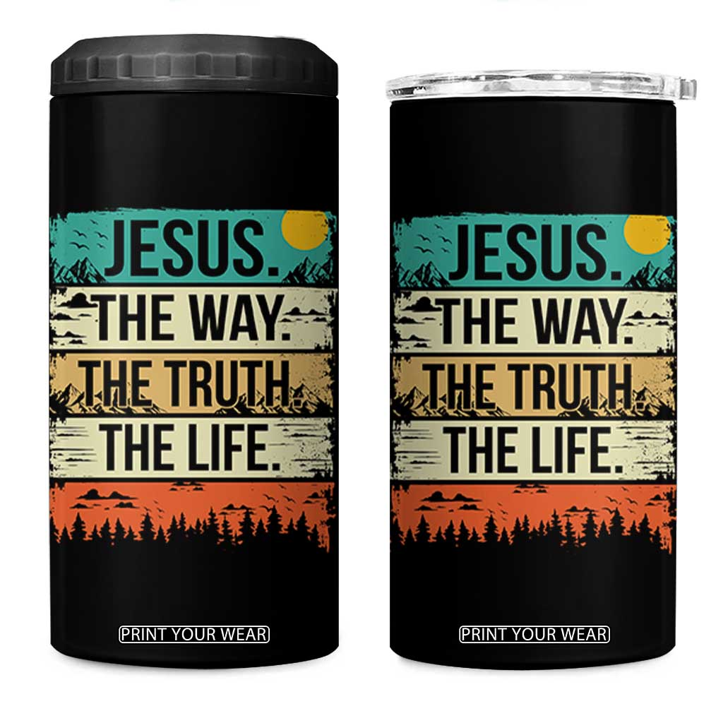 Jesus The Way The Truth The Life 4 in 1 Can Cooler Tumbler Blessed Christians TS11 One Size: 16 oz Black Print Your Wear