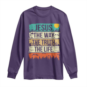 Jesus The Way The Truth The Life Long Sleeve Shirt Blessed Christians TS11 Purple Print Your Wear