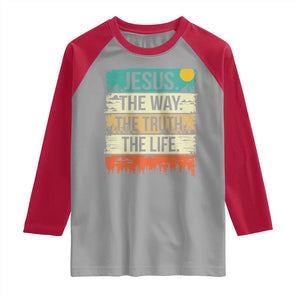 Jesus The Way The Truth The Life Raglan Shirt Blessed Christians TS11 Sport Gray Red Print Your Wear