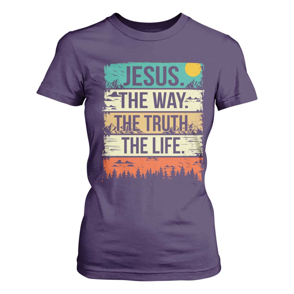Jesus The Way The Truth The Life T Shirt For Women Blessed Christians TS11 Purple Print Your Wear