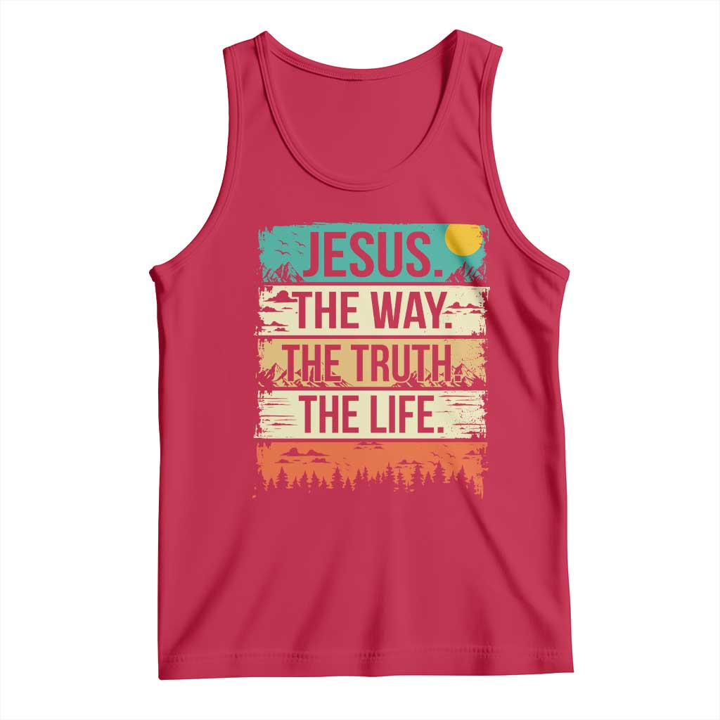 Jesus The Way The Truth The Life Tank Top Blessed Christians TS11 Red Print Your Wear