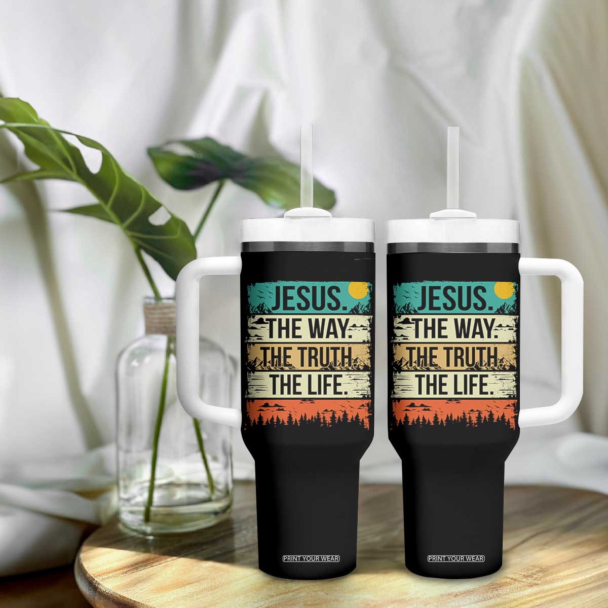 Jesus The Way The Truth The Life Tumbler With Handle Blessed Christians TS11 Print Your Wear