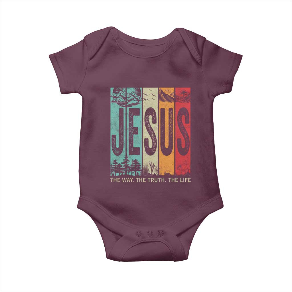 Jesus The Way The Truth The Life Baby Onesie Christian Worship TS11 Maroon Print Your Wear