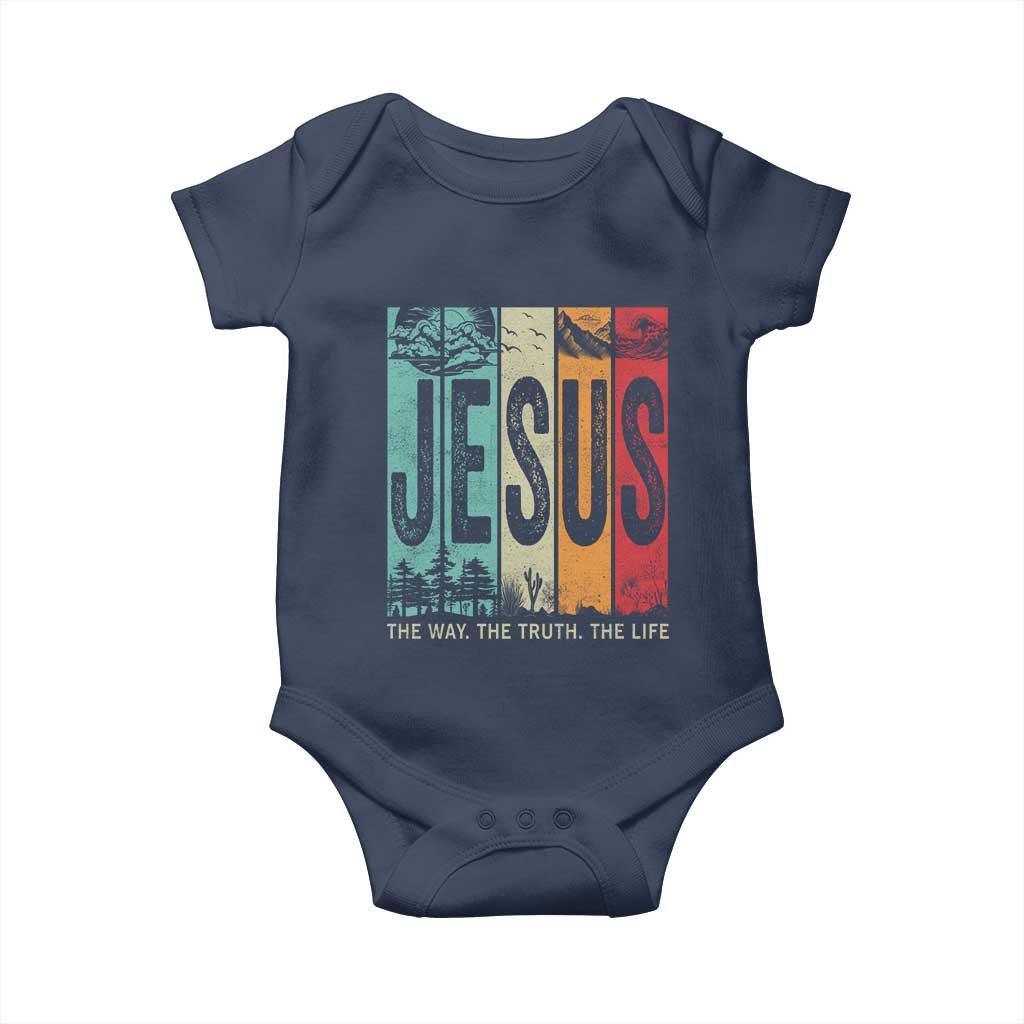 Jesus The Way The Truth The Life Baby Onesie Christian Worship TS11 Navy Print Your Wear