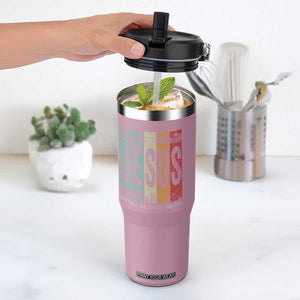 Jesus The Way The Truth The Life Flip Straw Tumbler Christian Worship TS11 One Size: 30 oz Light Pink Print Your Wear