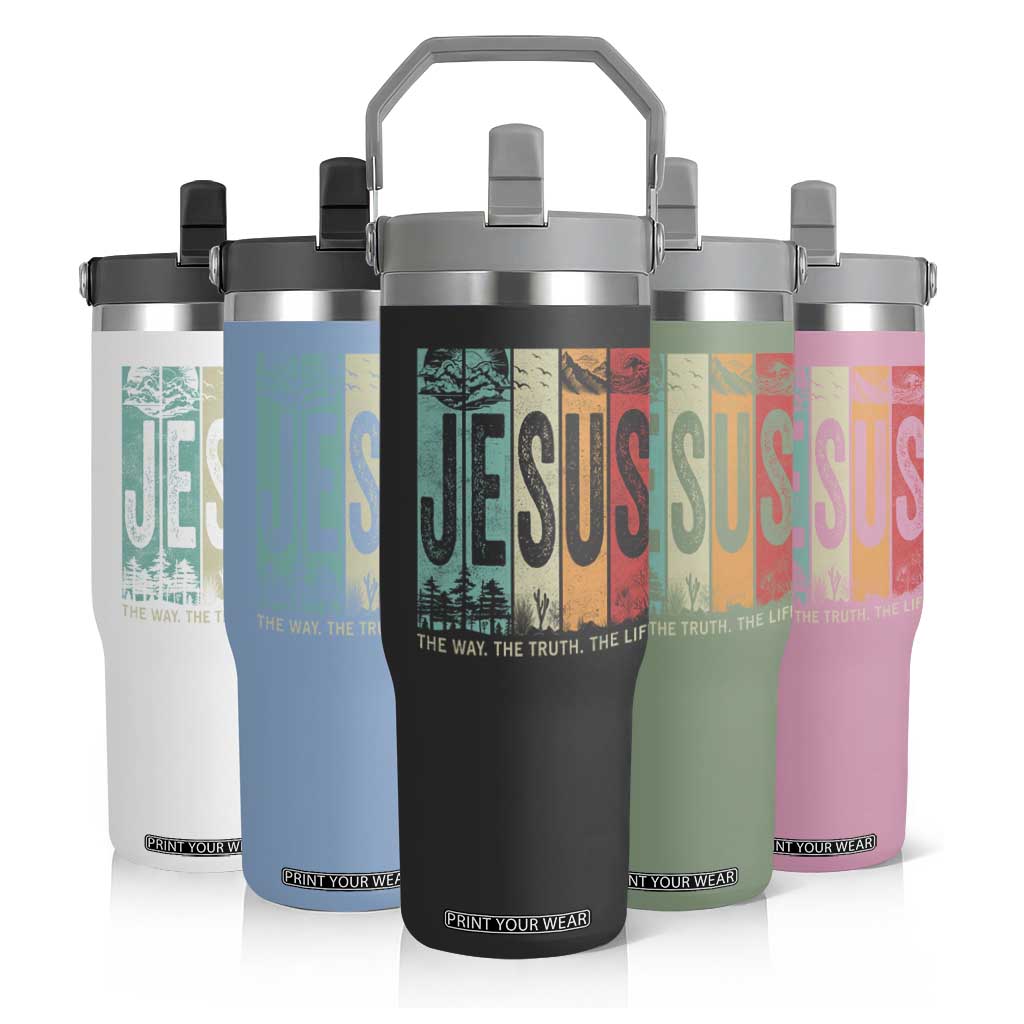 Jesus The Way The Truth The Life Flip Straw Tumbler Christian Worship TS11 Print Your Wear