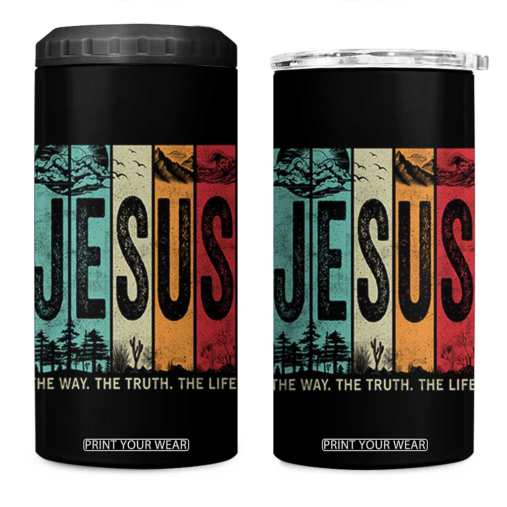 Jesus The Way The Truth The Life 4 in 1 Can Cooler Tumbler Christian Worship TS11 One Size: 16 oz Black Print Your Wear